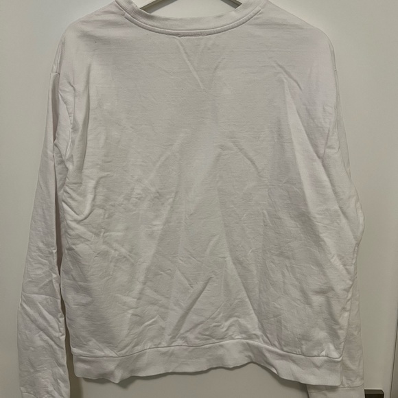 SPORT by Priv White Distressed Crew neck sweat top - Picture 4 of 5